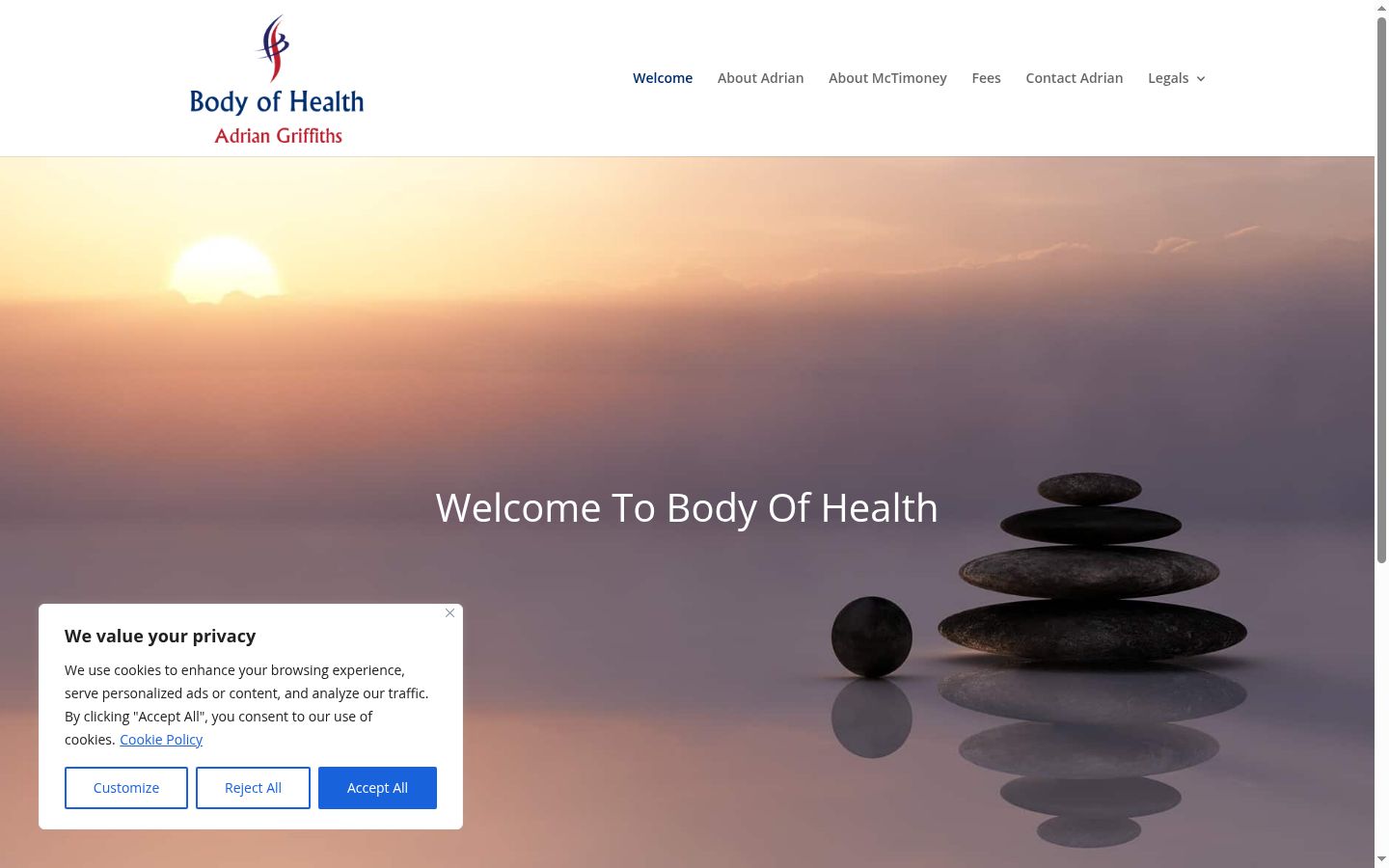 Screenshot of the consent banner shown before any interaction