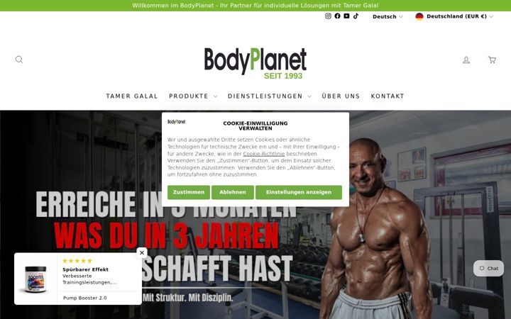 Screenshot of bodyplanet.de