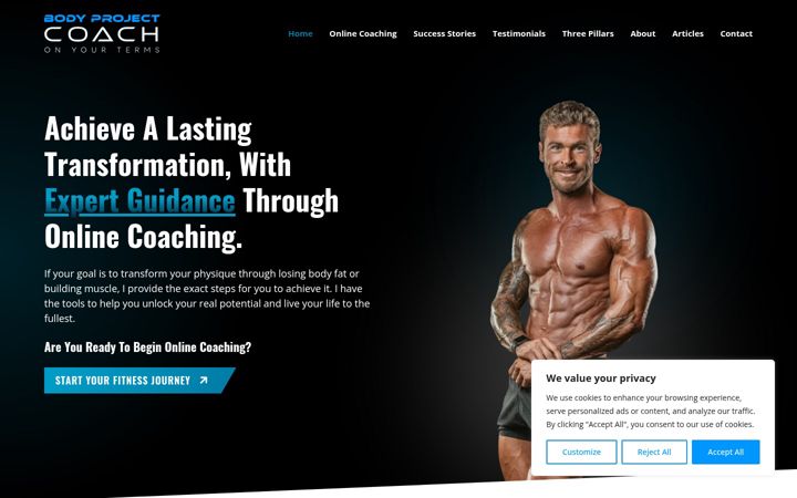 Screenshot of bodyprojectcoach.co.uk