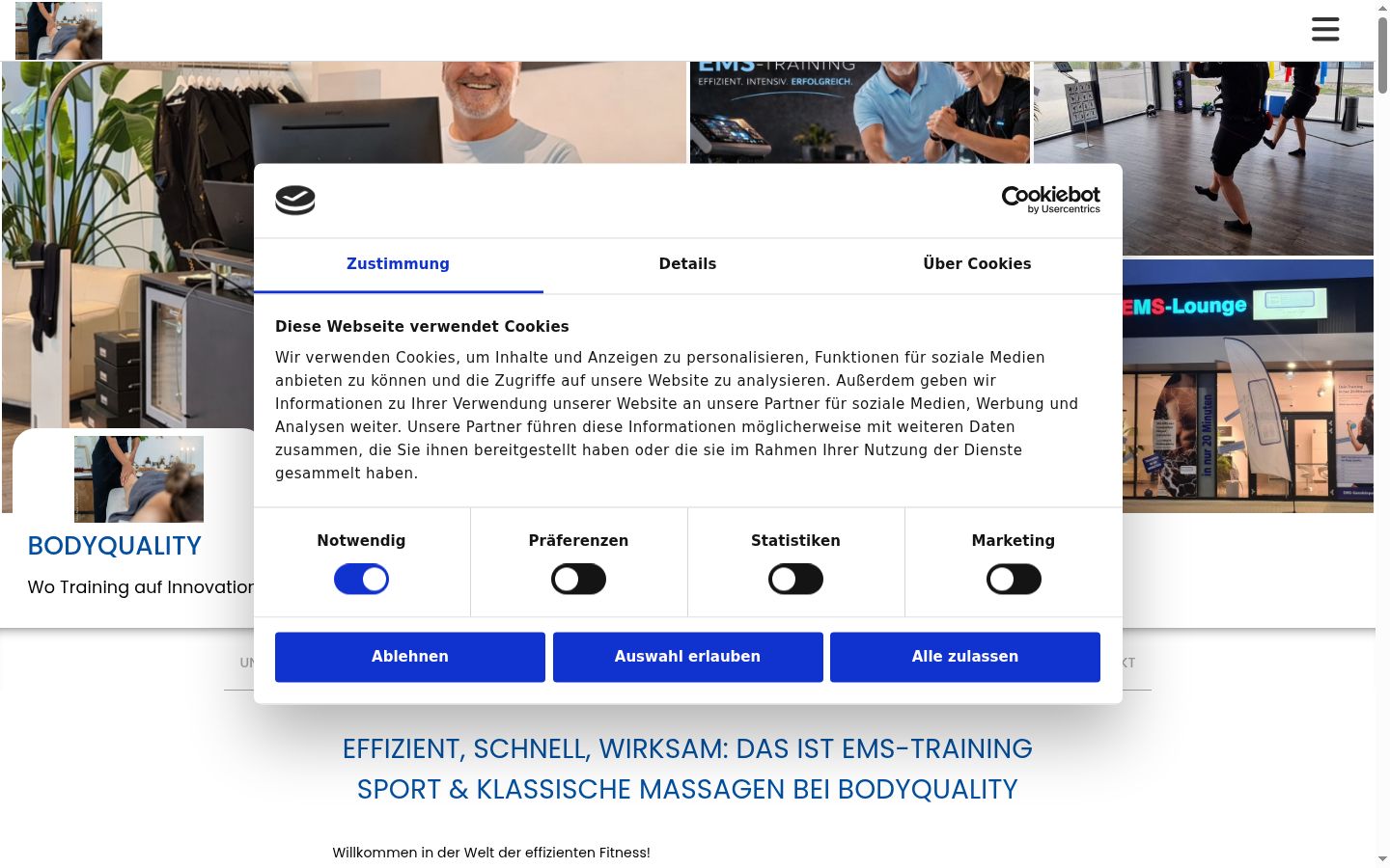 Screenshot του banner συγκατάθεσης που εμφανίστηκε πριν από οποιαδήποτε αλληλεπίδραση