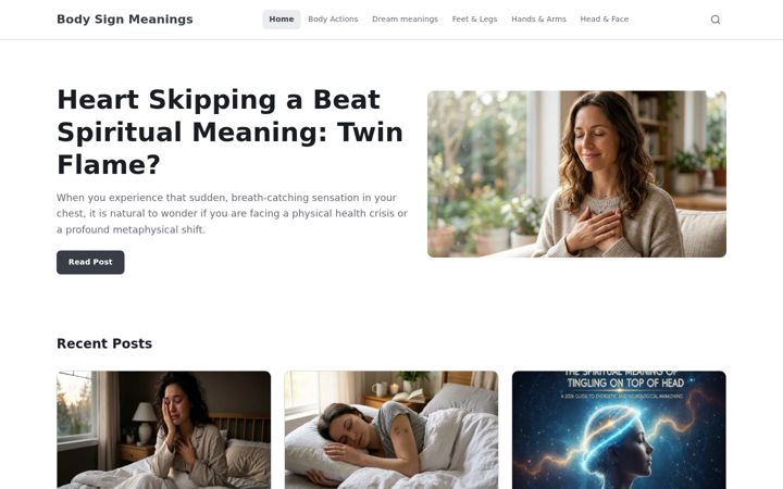 Screenshot of bodysignmeanings.com