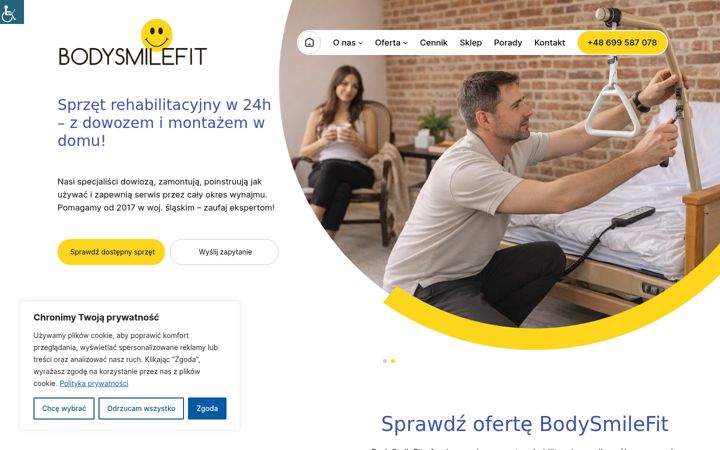 Captura de pantalla de bodysmilefit.pl