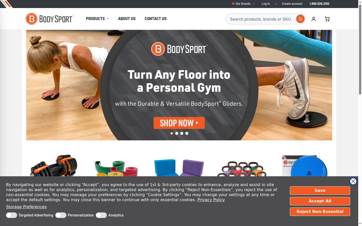 Skärmbild av samtyckesbannern som visades före någon interaktion