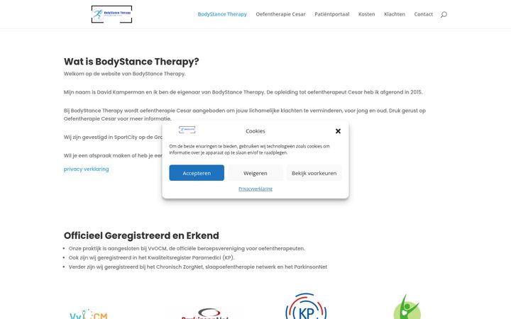 Screenshot of bodystancetherapy.nl