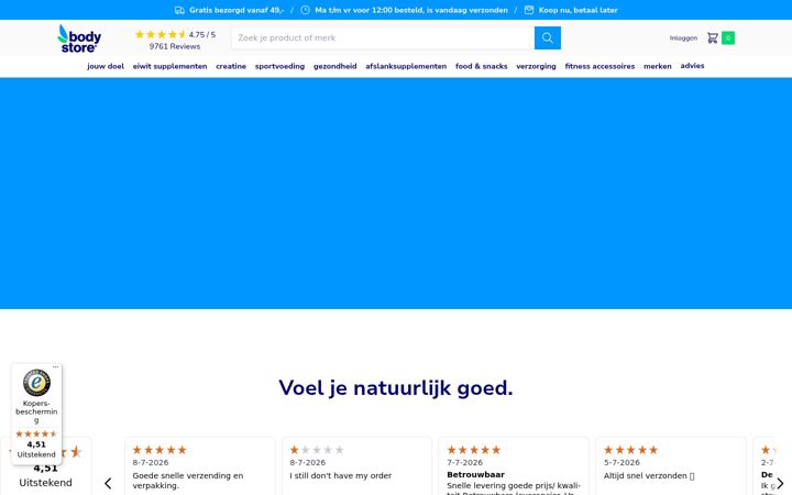 Screenshot of bodystore.nl