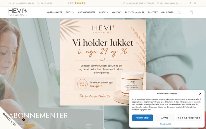 Capture d'écran de bodysugaring.dk