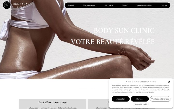 Capture d'écran de bodysunclinic.com