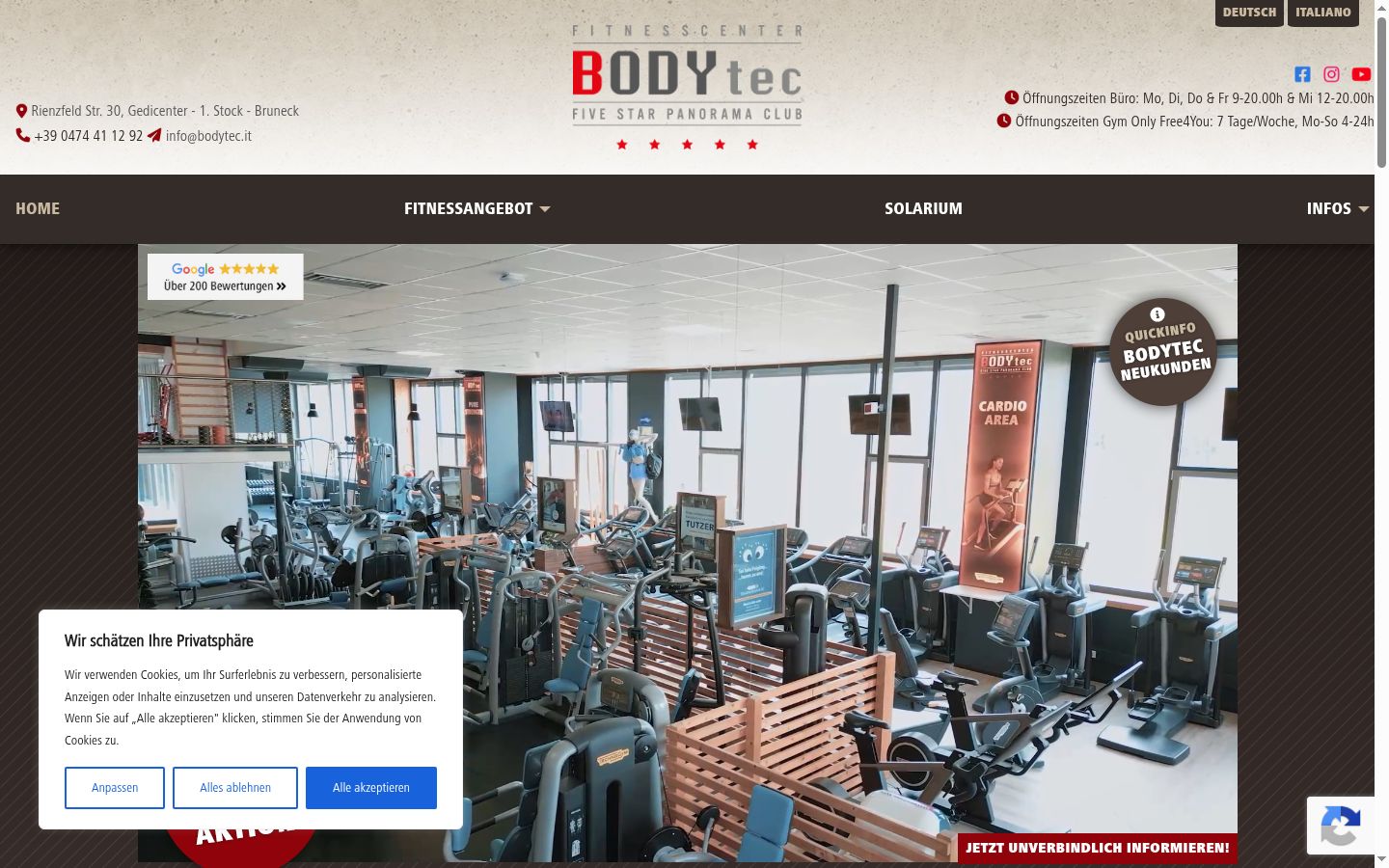 Sutikimo reklamjuostės, rodytos prieš bet kokią sąveiką, ekrano kopija