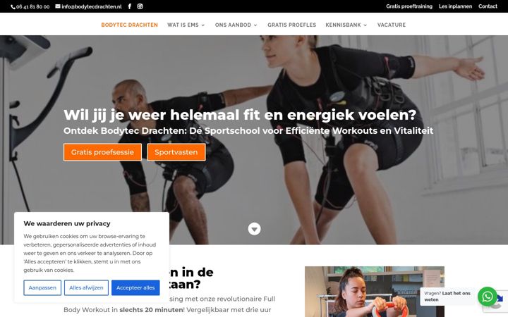 Screenshot of bodytecdrachten.nl
