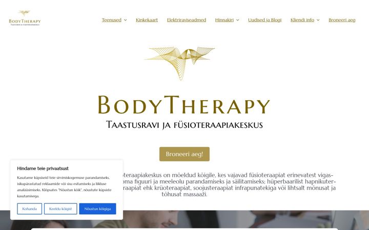 Screenshot of bodytherapy.ee