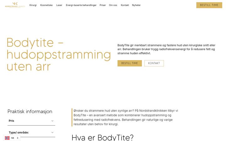 Screenshot of bodytite.no
