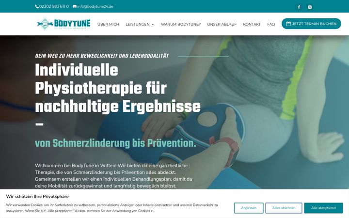 Captură de ecran a bodytune24.de