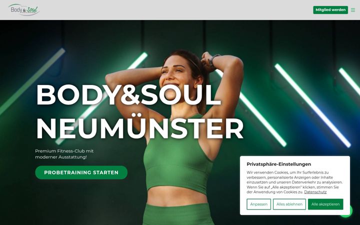 Screenshot of bodyundsoul.com