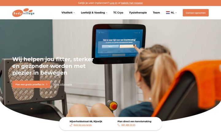 Screenshot of bodyvillage.nl