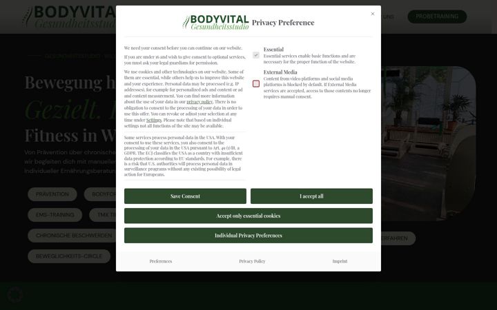 Screenshot of bodyvital-willingen.de