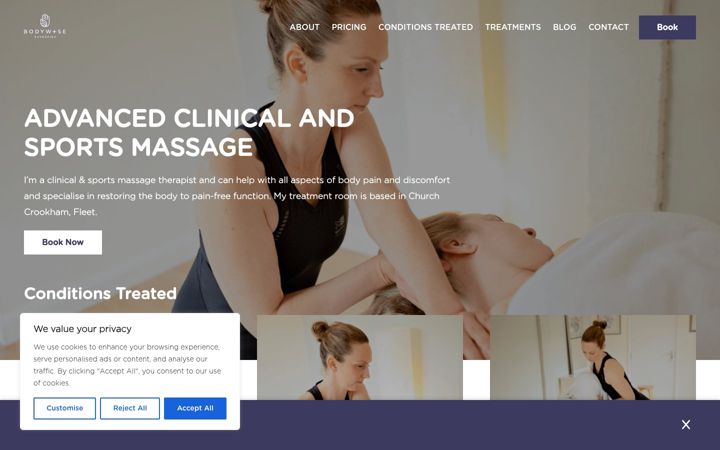 Zrzut ekranu bodywise-massage.co.uk