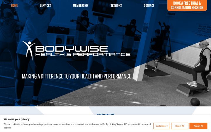 Screenshot of bodywisehealthandperformance.com