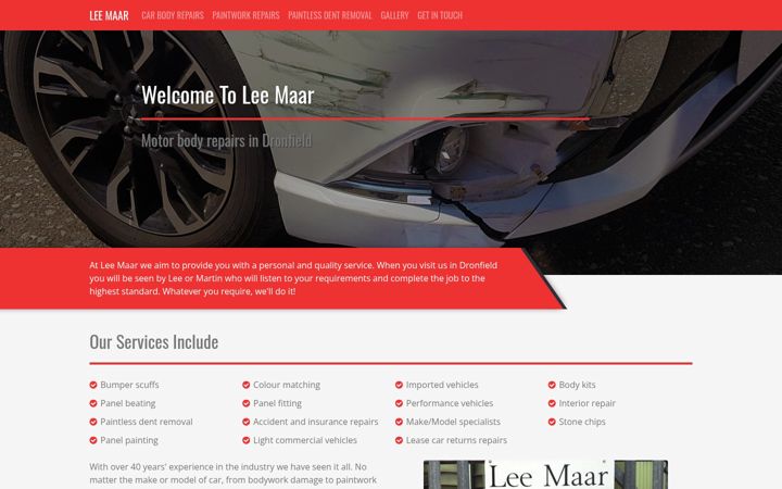 Screenshot of bodyworkdronfield.com
