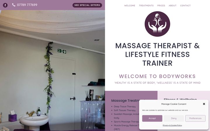 Screenshot of bodyworks.studio