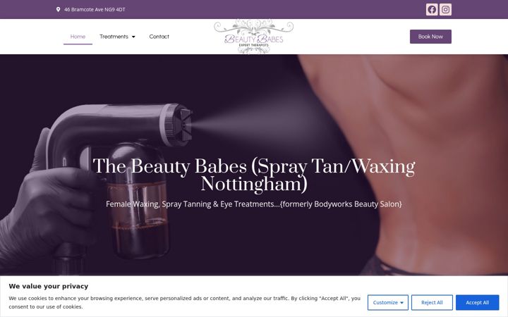Screenshot of bodyworksbeauty.co.uk
