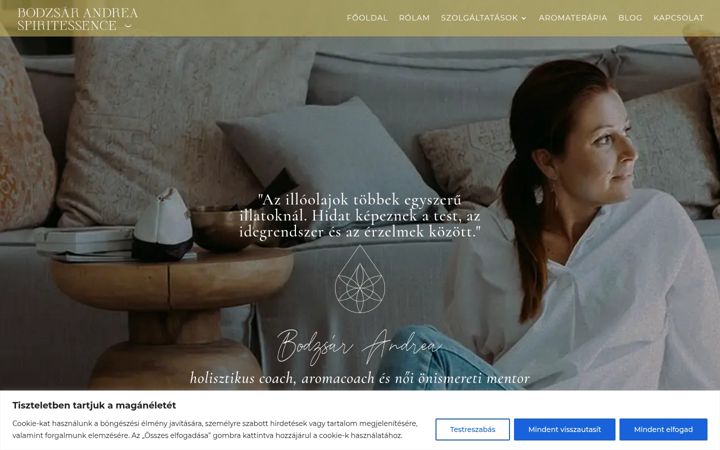 Screenshot stránky bodzsarandrea.hu