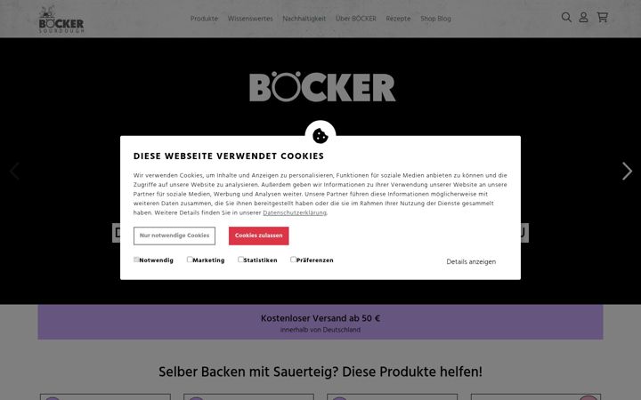 Screenshot of boecker-bpure.de
