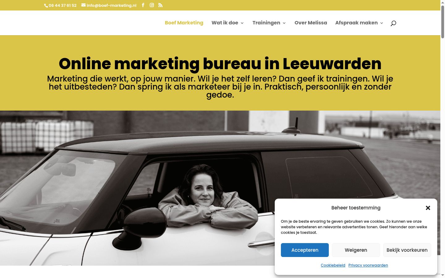 Screenshot del banner di consenso mostrato prima di qualsiasi interazione