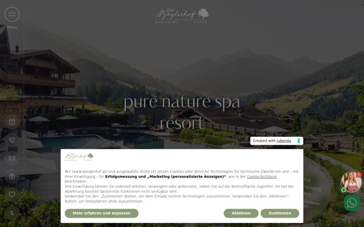 Screenshot of boeglerhof.at