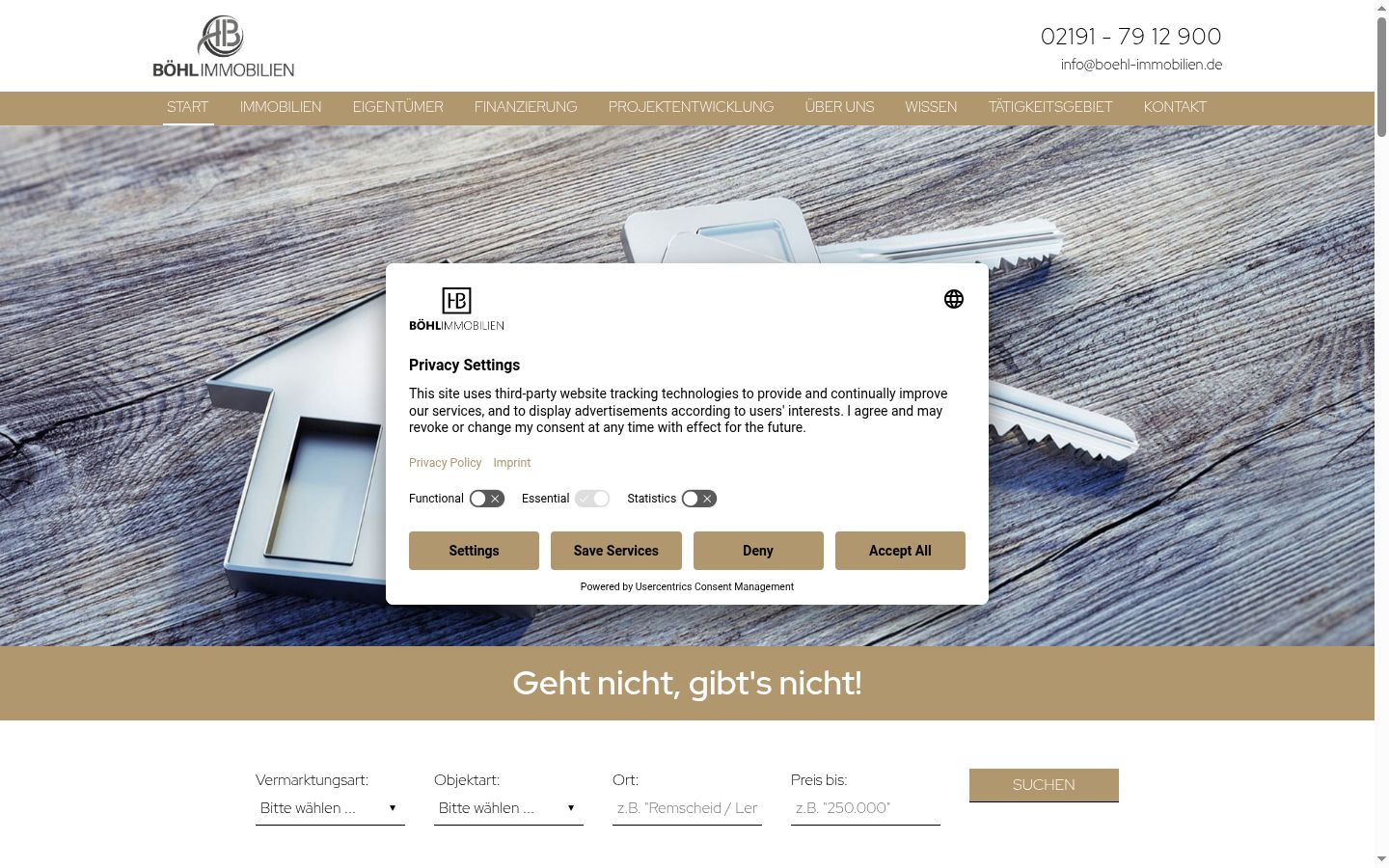 Screenshot of the consent banner shown before any interaction