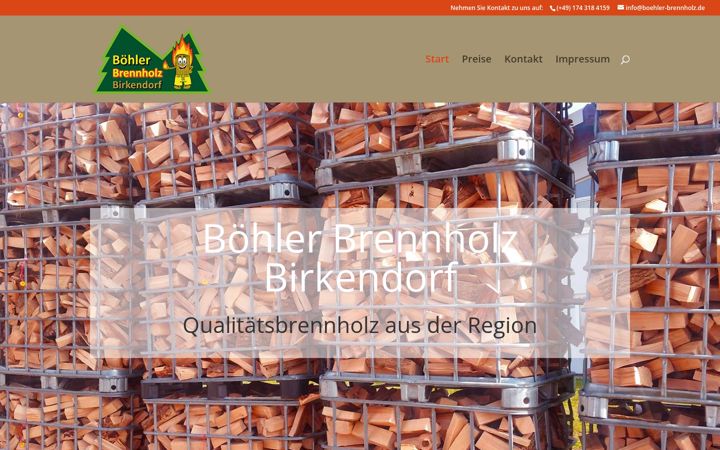 Screenshot of boehler-brennholz.de