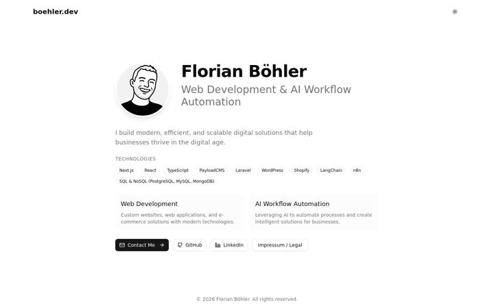 Screenshot of boehler.dev
