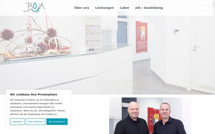 Screenshot of boehm-zahntechnik.de