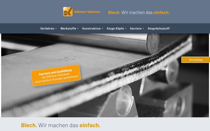 Ekraanipilt saidist boehmer-kloeckner.de