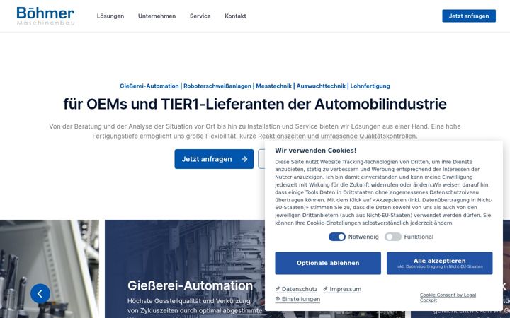 Screenshot of boehmer-maschinenbau.de