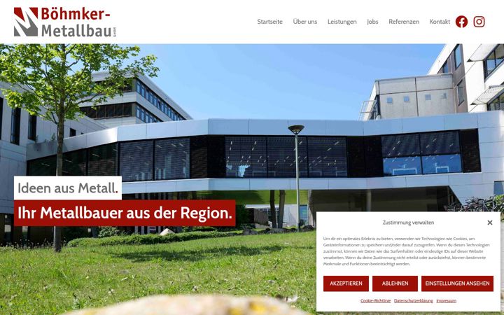 Ekraanipilt saidist boehmker-metallbau.de
