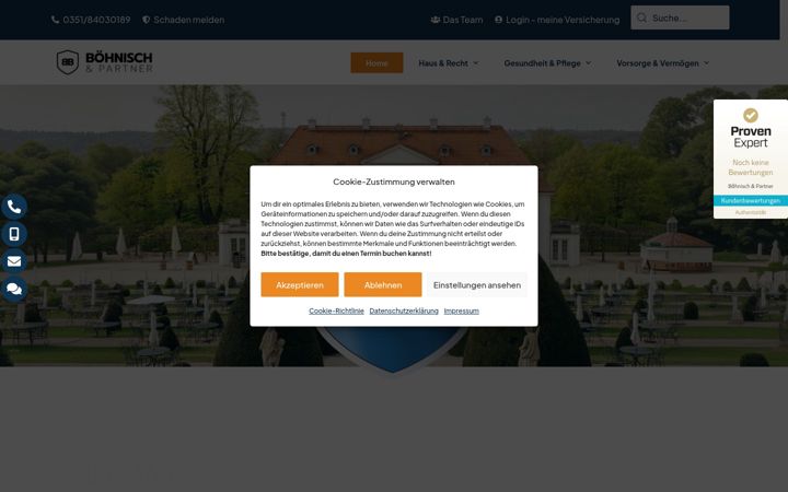 Skärmbild av boehnisch-partner.de