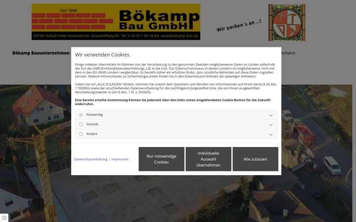 Skärmbild av boekamp-bau.de