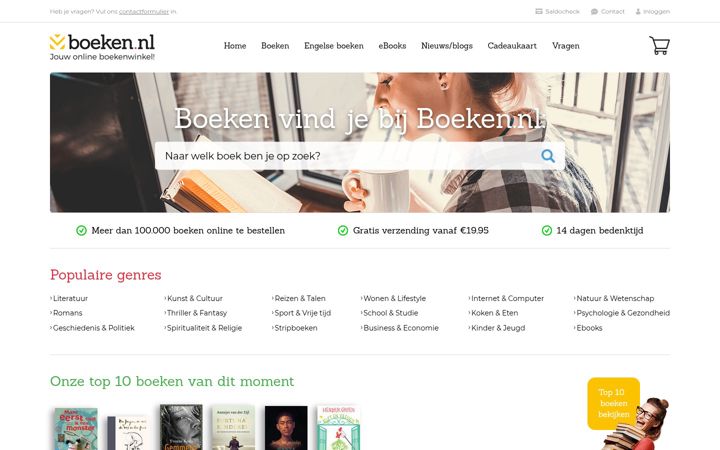 Screenshot of boeken.nl