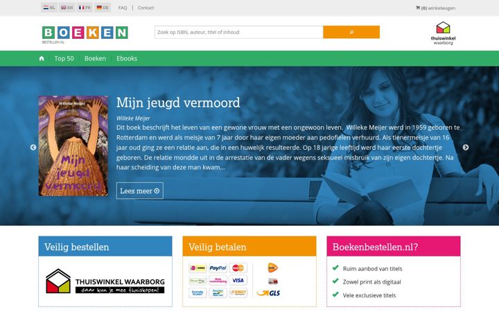 Skjámynd af boekenbestellen.nl