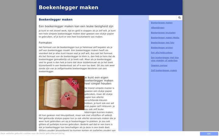 Screenshot of boekenlegger-maken.nl