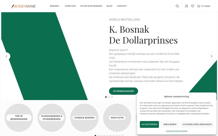 Skjámynd af boekenmanie.nl