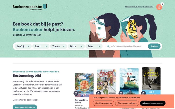 Screenshot of boekenzoeker.be