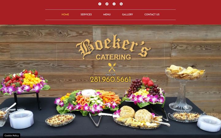Screenshot of boekerscatering.com