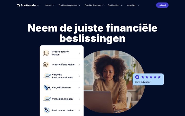 Kuvakaappaus sivustosta boekhouder.nl