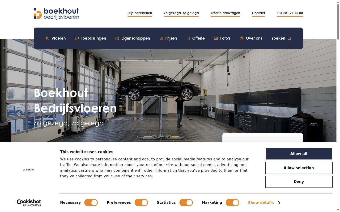 Screenshot del banner di consenso mostrato prima di qualsiasi interazione