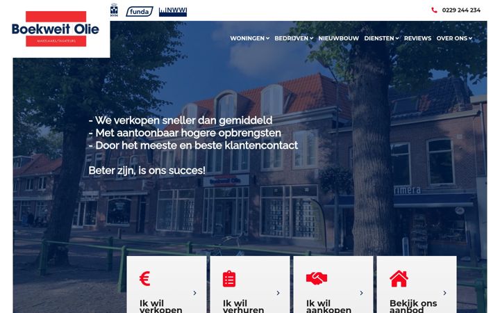 Screenshot di boekweitolie.nl