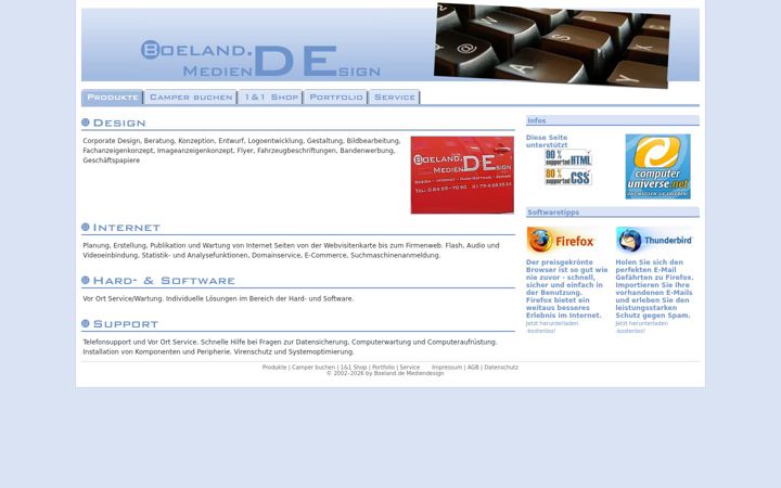 Screenshot of boeland.de