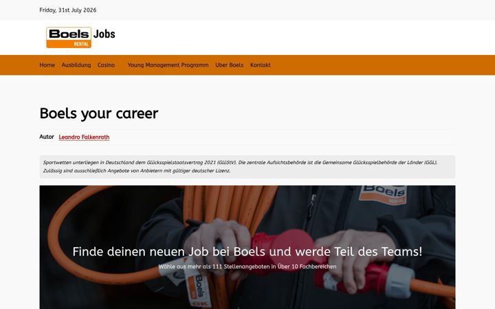 Screenshot of boelsjobs.de