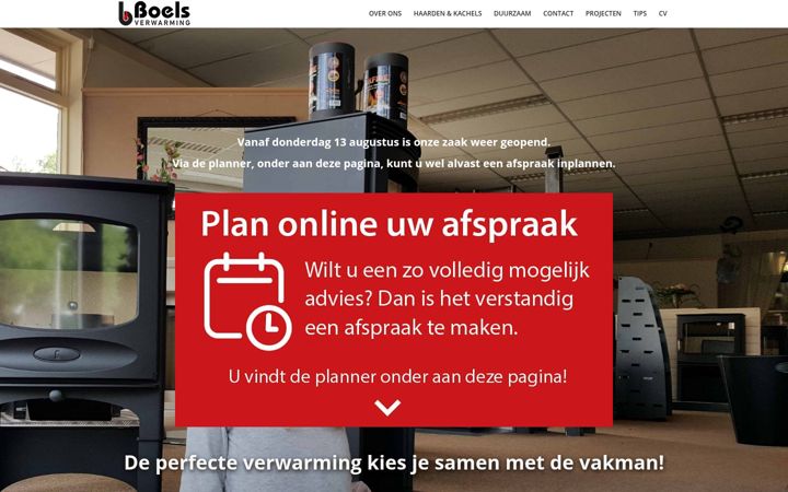 Screenshot stránky boelsverwarming.nl