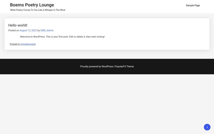 Screenshot of boemspoetry.com